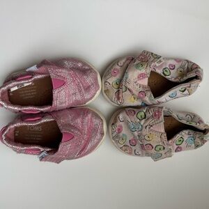 TOMS Baby Pink and Multi-Color 2 Pair Shoes Set Baby US4